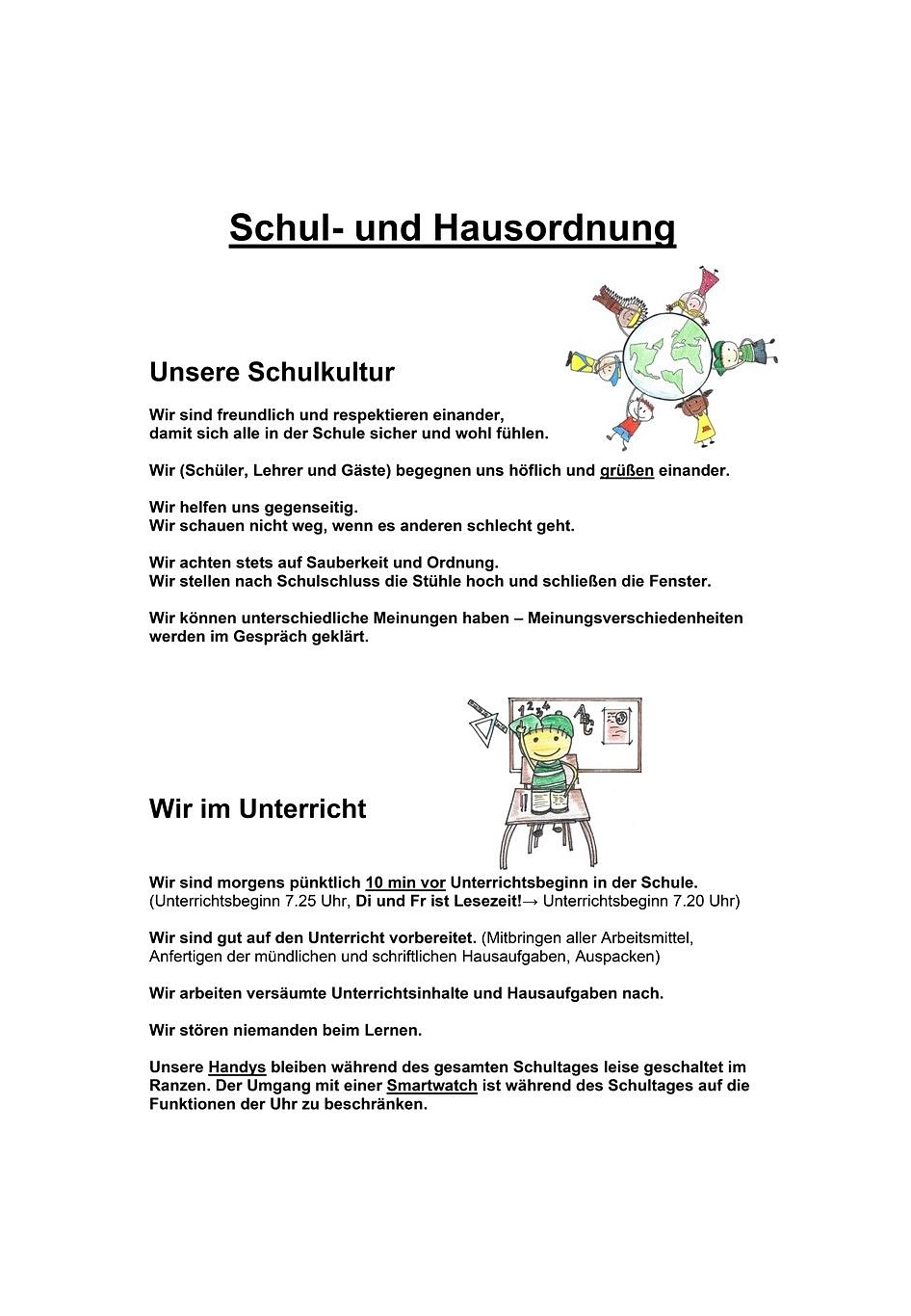 Abschnitt 1: Schul- und Hausordnung&nbsp;&copy;&nbsp;Gemeinde Dummerstorf